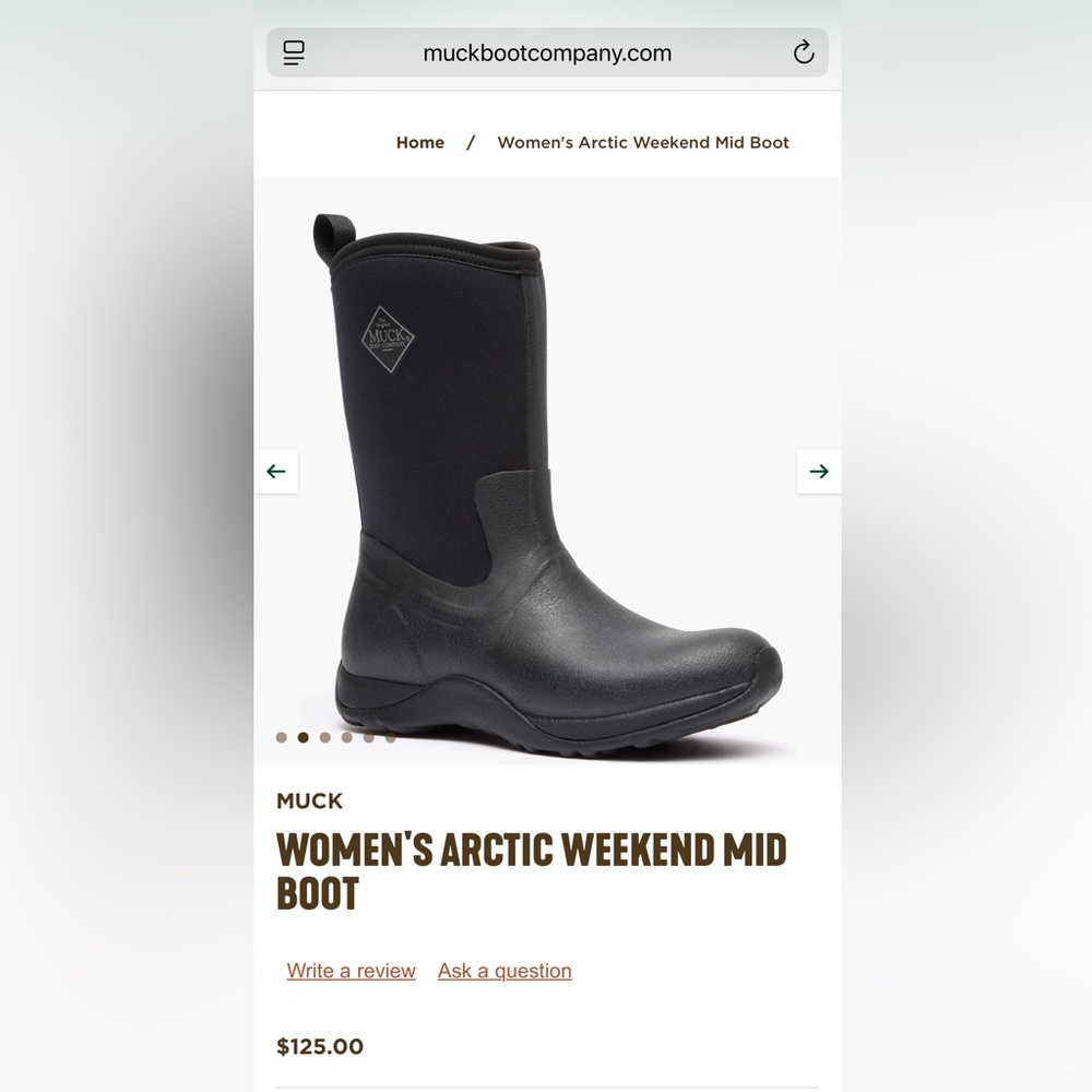 Muck Women's Arctic Weekend Mid Black Boots